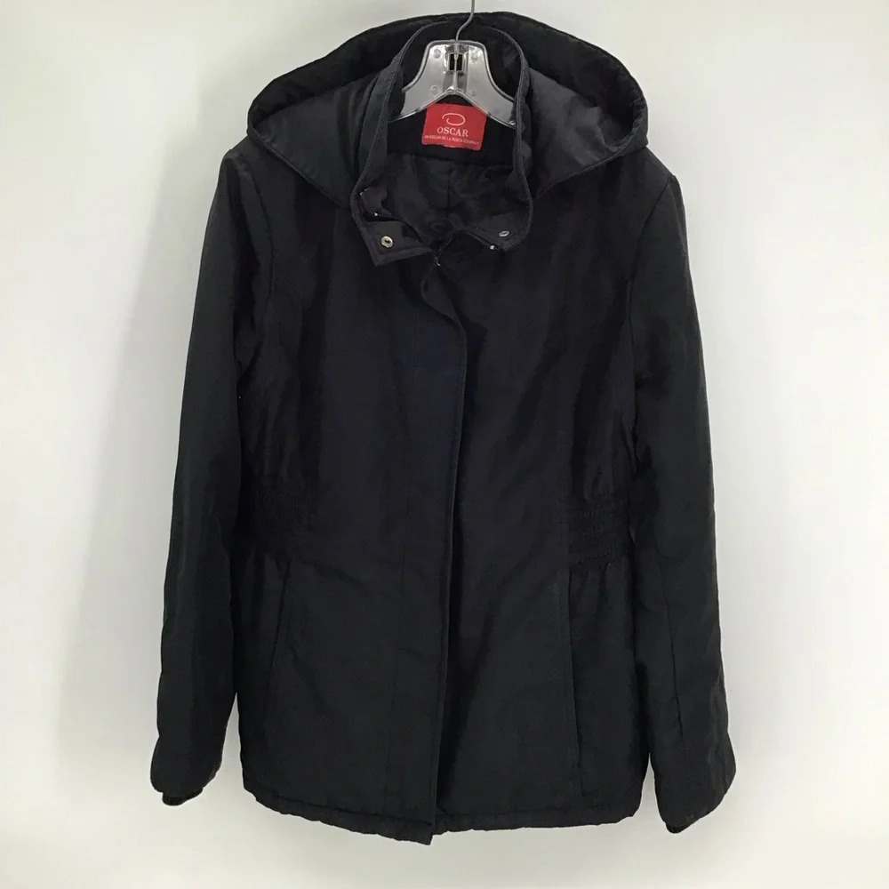 Oscar - Oscar Da La Renta Co. Woman’s Winter Jacket With Hood Black Size XL